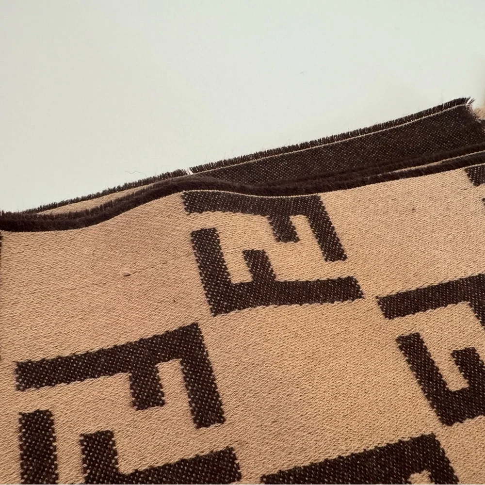 FENDI ZUCCA WOOL SCARF- REVERSIBLE WITH COA